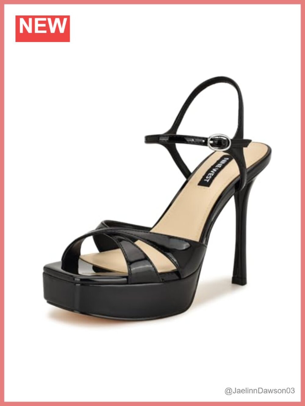 Nine West Tates Faux Patent Leather High Stiletto Heel Sandals